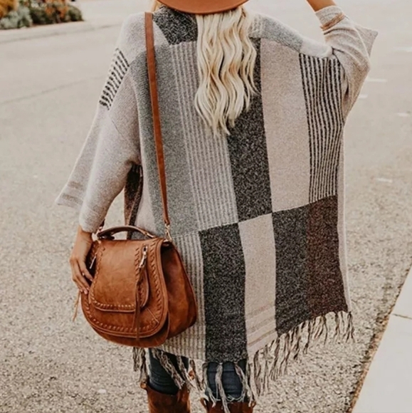 CLEARANCE! BOHO Fringe Cardigan Patchwork Knit Sweater NEW! - Picture 2 of 6